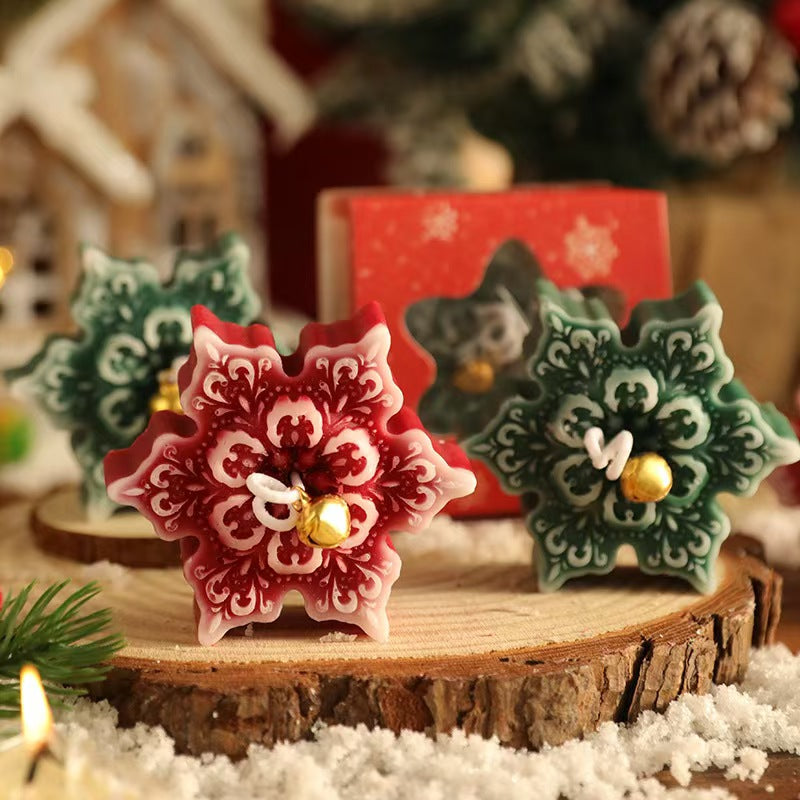 Snowflake Scented Candle – Handmade Holiday Gift