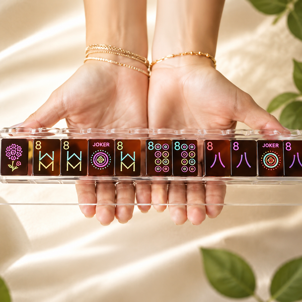 American Mahjong Tiles Set – Tortoiseshell Style Handcrafted Game Set
