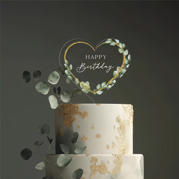 Clear Acrylic Cake Topper for Anniversary and Party