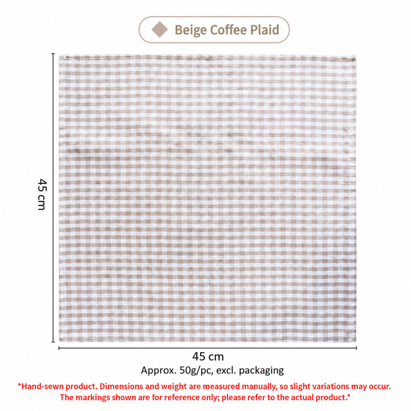 Check Cotton Napkin, Square Table Linen Placemat & Dinner Napkin
