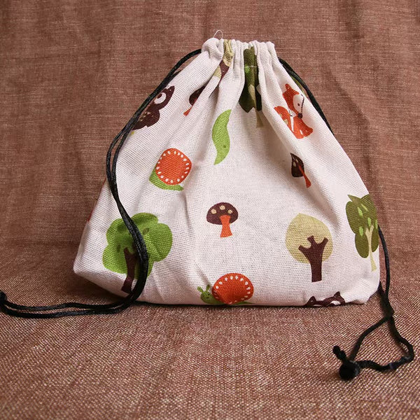 Cotton Linen Lunch Bag Storage Tote