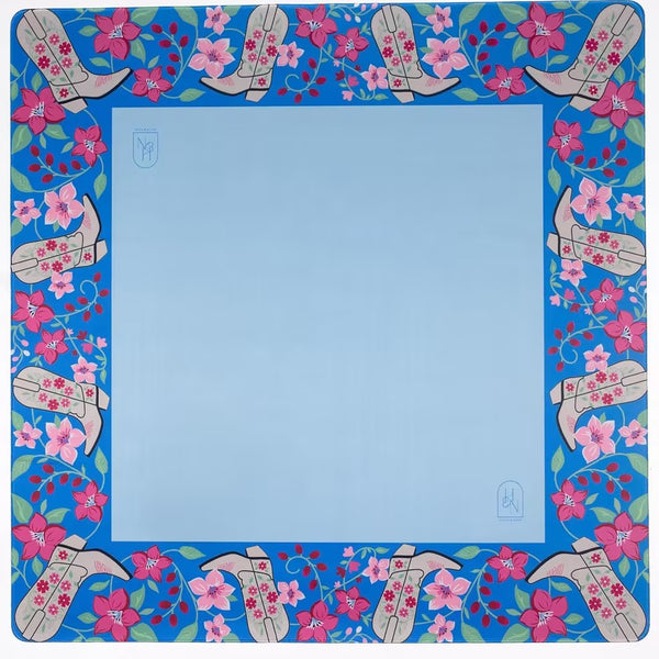 Western Floral Diatom Mud Table Mat – Stain Resistant Wear Resistant Mahjong Game Pad