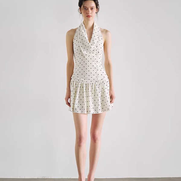 Polka Muse Halter Mini Dress
