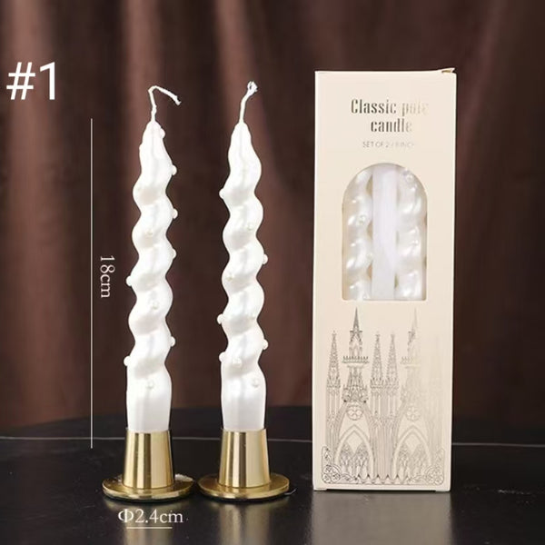 Pearl Taper Candles, Smokeless Soy Blend