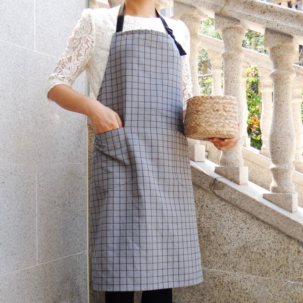 Geometric Kitchen Apron, Nordic Gray Protective Cooking Apron