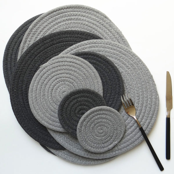 Japanese Cotton Rope Placemat, Round Oval Trivet and Coaster