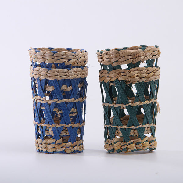 Handwoven Vase Cover – Natural Wicker Decorative Vase Sleeve