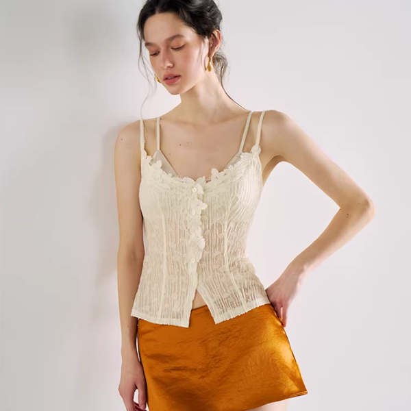 Sheer Satin Triangle Bralette