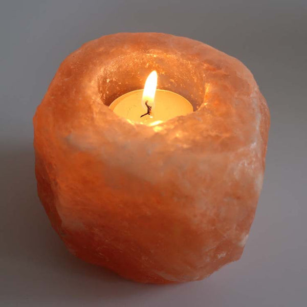 Himalayan Salt Candle Holder – Natural Crystal Tealight Décor