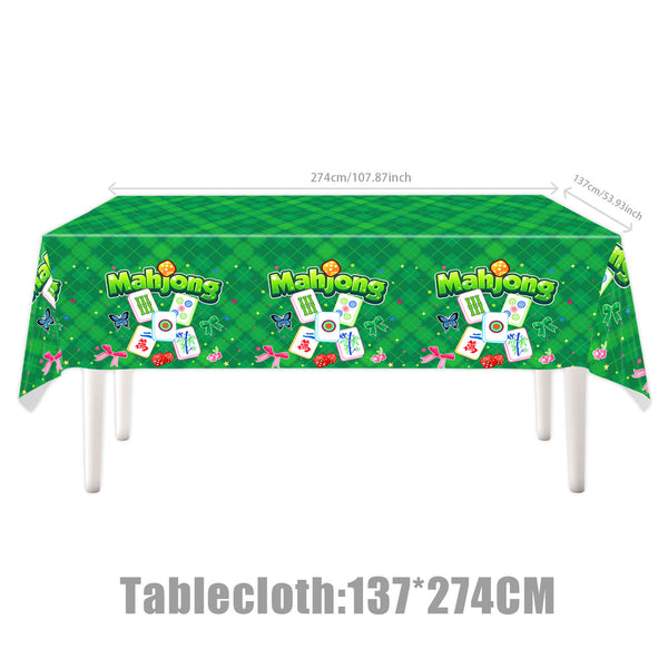 Mahjong Party Supplies Set – Disposable Paper Plates & Cups for Asian Game Night Decoration