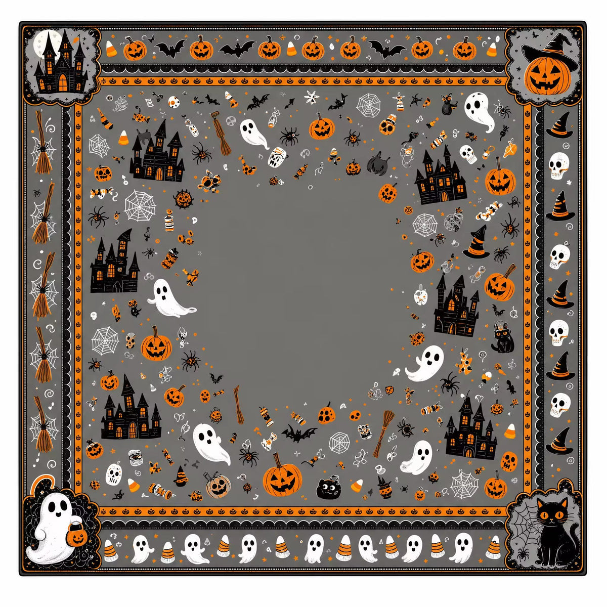 Halloween Mahjong Mat – American Style Game Table Pad with Non Slip, Noise Reducing & Custom Design Options