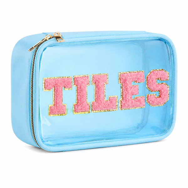 Large Mahjong Storage Bag – Waterproof PVC Travel Organizer with Letter Design for Mahjong Sets & Accessories