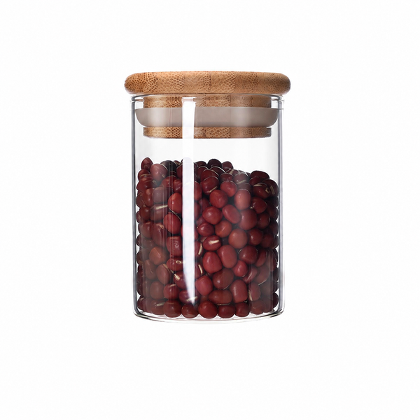Glass Storage Jar with Bamboo Lid | Airtight Kitchen Container for Food Organization