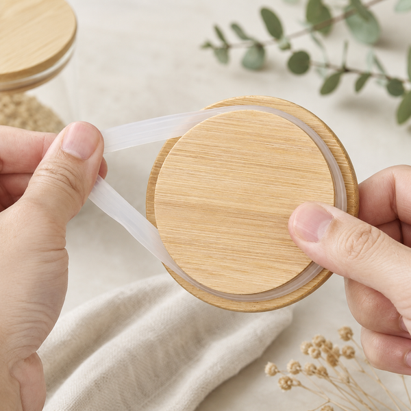 Round Glass Storage Jar with Bamboo Lid | Airtight Food Container for Kitchen Organization