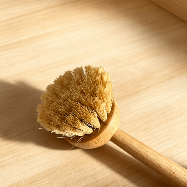 Natural Wooden Pot Brush | Eco-Friendly Kitchen Scrub Brush with Fiber Bristles