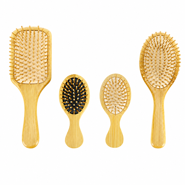 Bamboo Cushion Hair Brush | Wide Tooth Massage Comb for Detangling & Styling