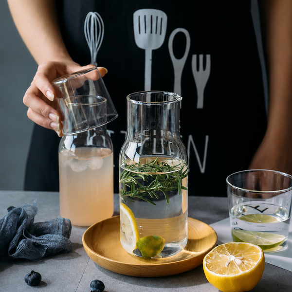 Hand Blown Heat Resistant Glass Carafe Tumbler Set