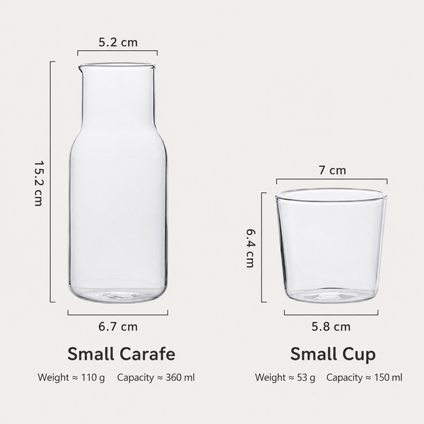 Hand Blown Heat Resistant Glass Carafe Tumbler Set