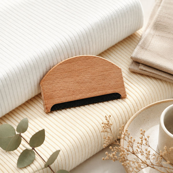 Natural Beech Wood Lint Remover | Manual Fabric Shaver for Sweaters & Wool Clothing