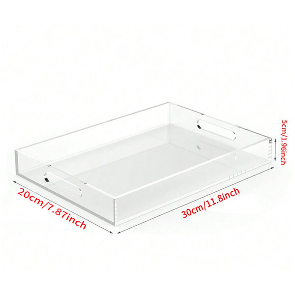 Acrylic Vanity Tray with Handles – Bathroom & Countertop Organizer