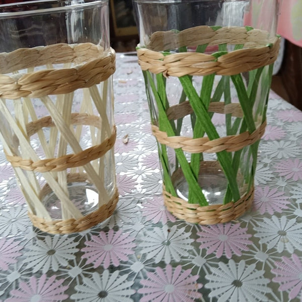 Handwoven Vase Cover – Natural Wicker Decorative Vase Sleeve