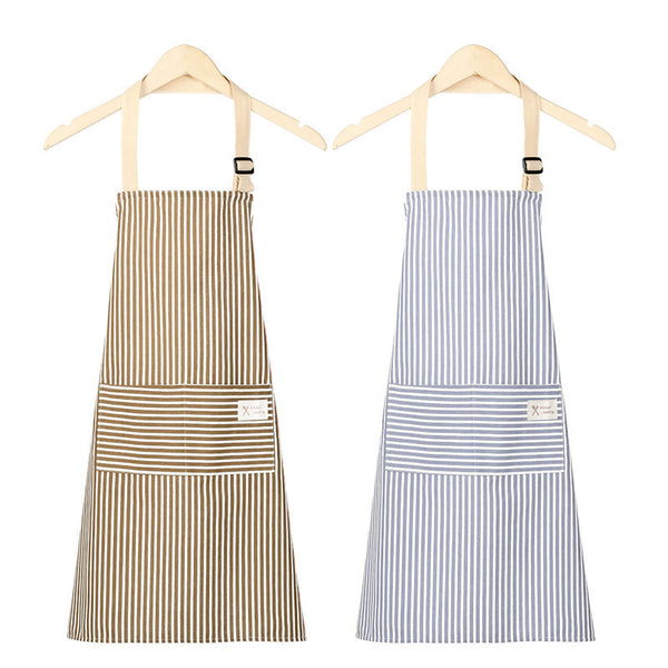 Cotton Linen Apron for Women, Cute Sleeveless Kitchen Smock with Front Pocket
