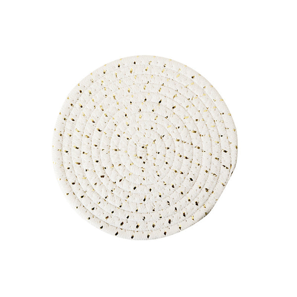 Handwoven Cotton Rope Trivet, Multi-Purpose Kitchen Table Mat & Heat Resistant Coaster