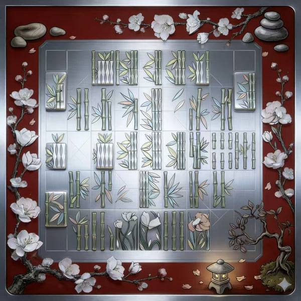 New American Mahjong Mat – Hand-Drawn Style Rubber Table Game Mat for Western Mahjong