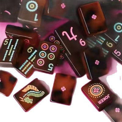 American Mahjong Tiles Set – Tortoiseshell Style Handcrafted Game Set