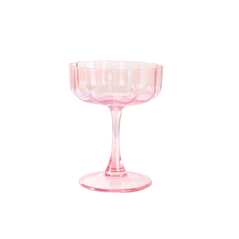 French-Inspired Petal Stemmed Glass – Elegant Champagne, Wine & Dessert Goblet