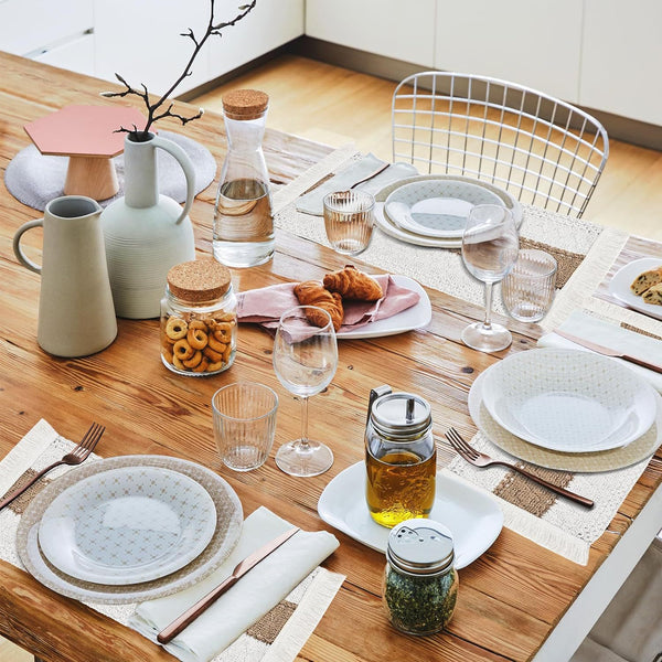 Nordic Cotton Linen Placemat, Table Mat for Dinner Parties, Weddings and Everyday Dining