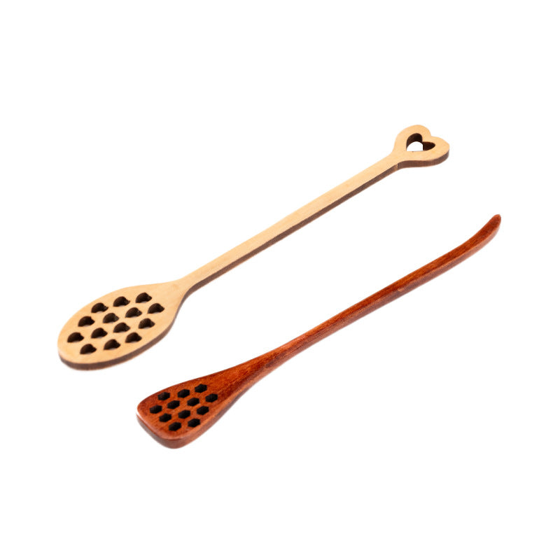 Wooden Honey Spoon with Long Handle | Natural Honey Dipper Coffee Stirring Spoon