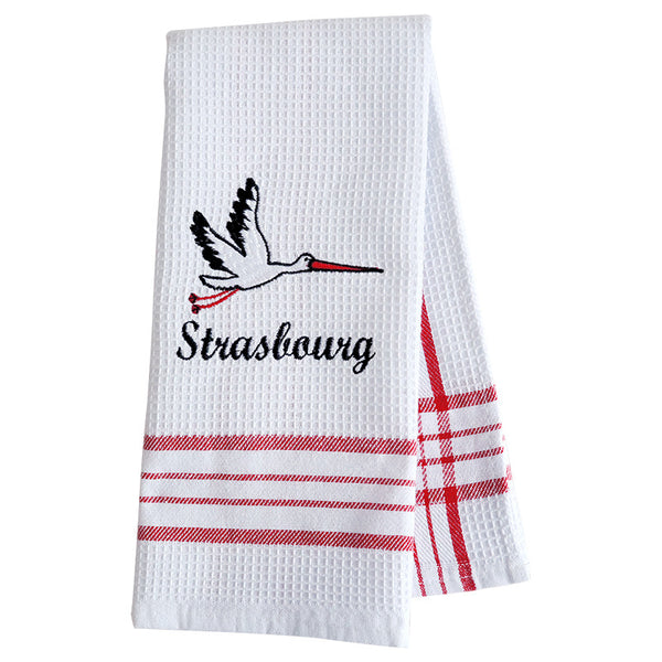 Christmas Embroidered Waffle Tea Towel, Nordic Cotton Fabric Napkin