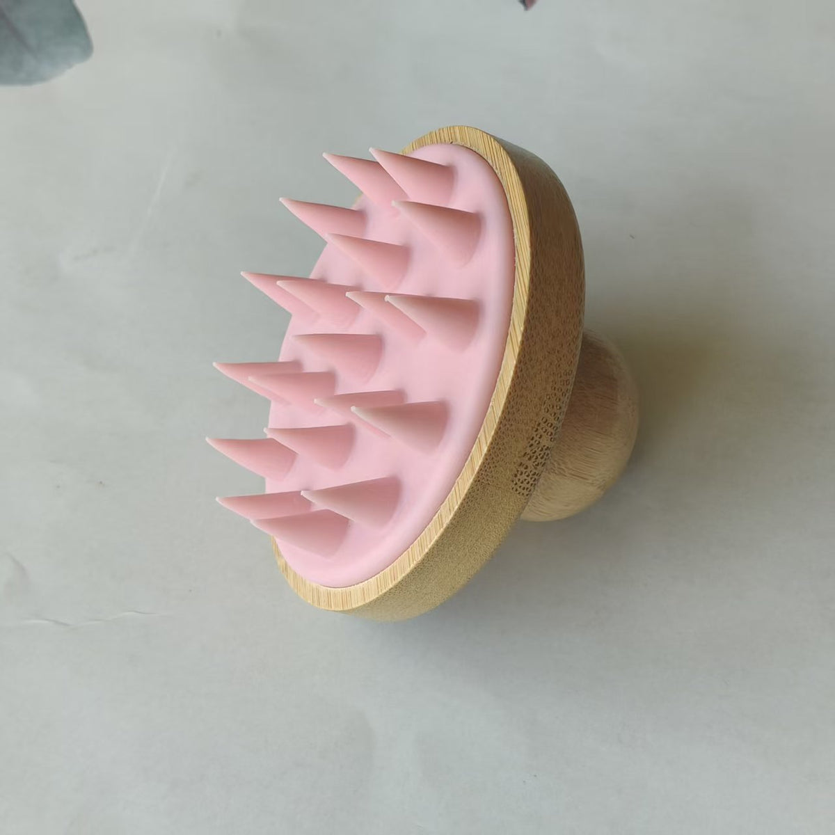Bamboo Scalp Massage Brush | Silicone Shampoo Brush for Hair Washing & Scalp Care