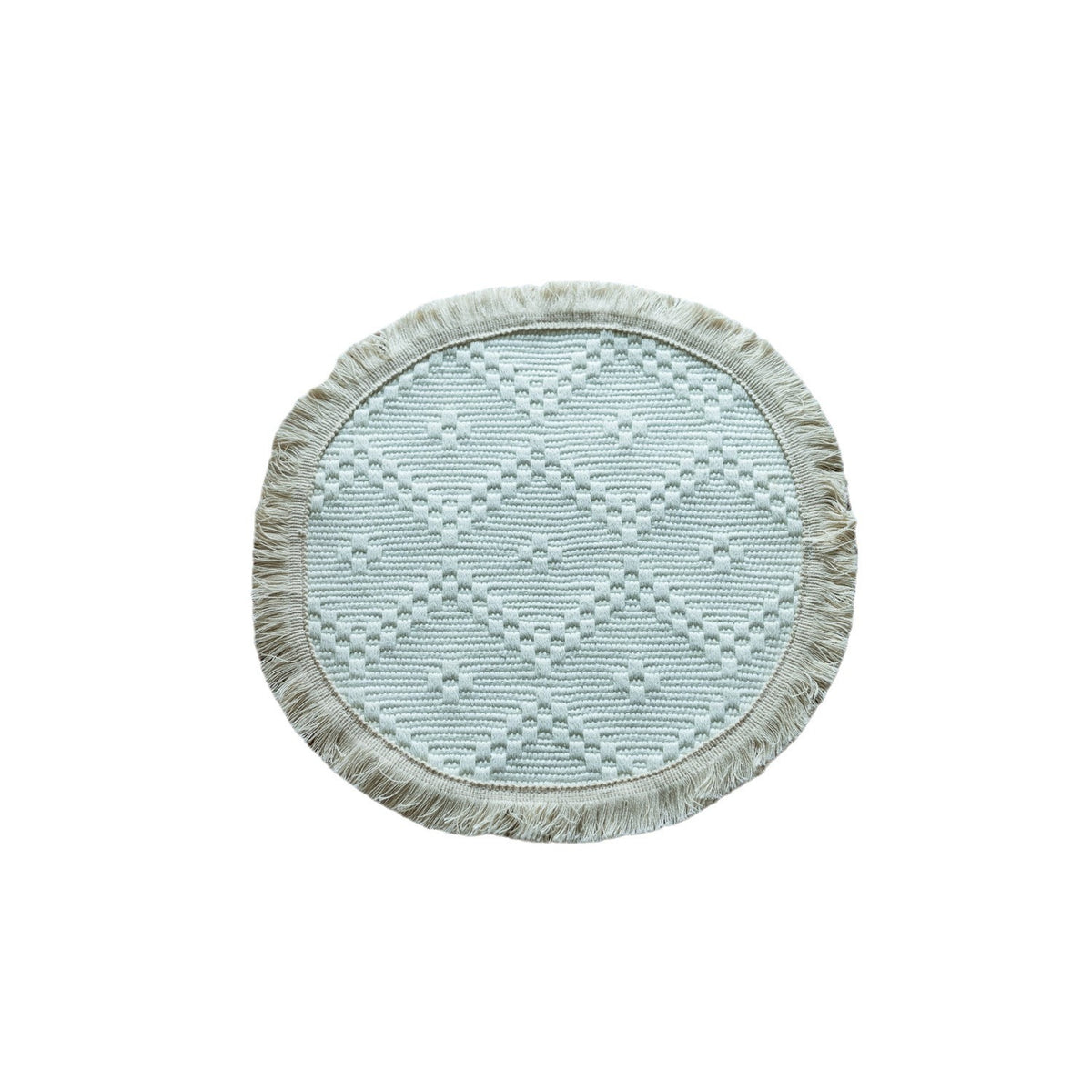 Boho Woven Round Placemat, Farmhouse Heat Resistant Table Mat