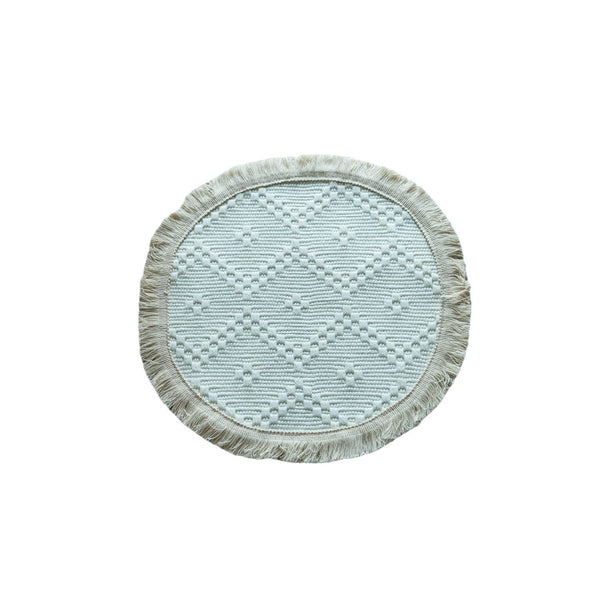 Boho Woven Round Placemat, Farmhouse Heat Resistant Table Mat