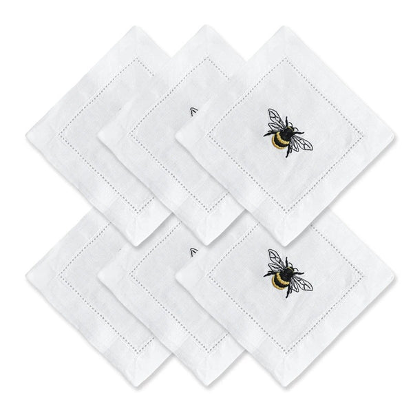 Bee Embroidered Linen Napkin – Decorative Table Linen for Dining & Entertaining