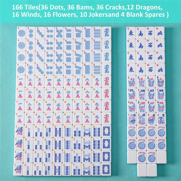 American Mahjong Set, Premium Melamine Tiles for Tabletop Gaming