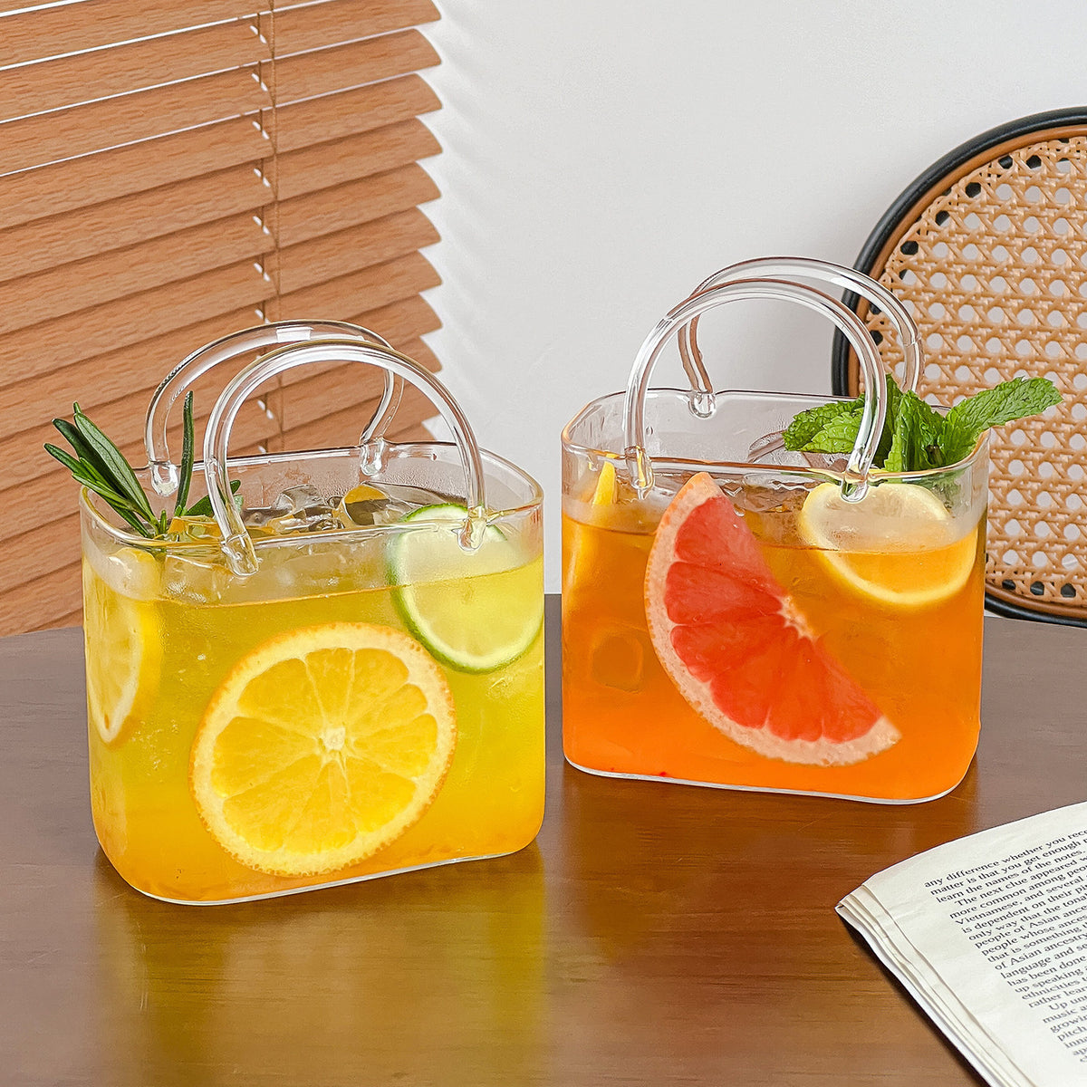 Novelty Handbag Glass Cup – Transparent Beverage & Cocktail Glass