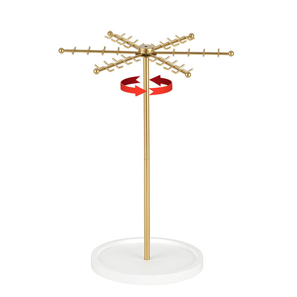 Rotating Jewelry Organizer Stand – 48-Hook Necklace & Bracelet Holder