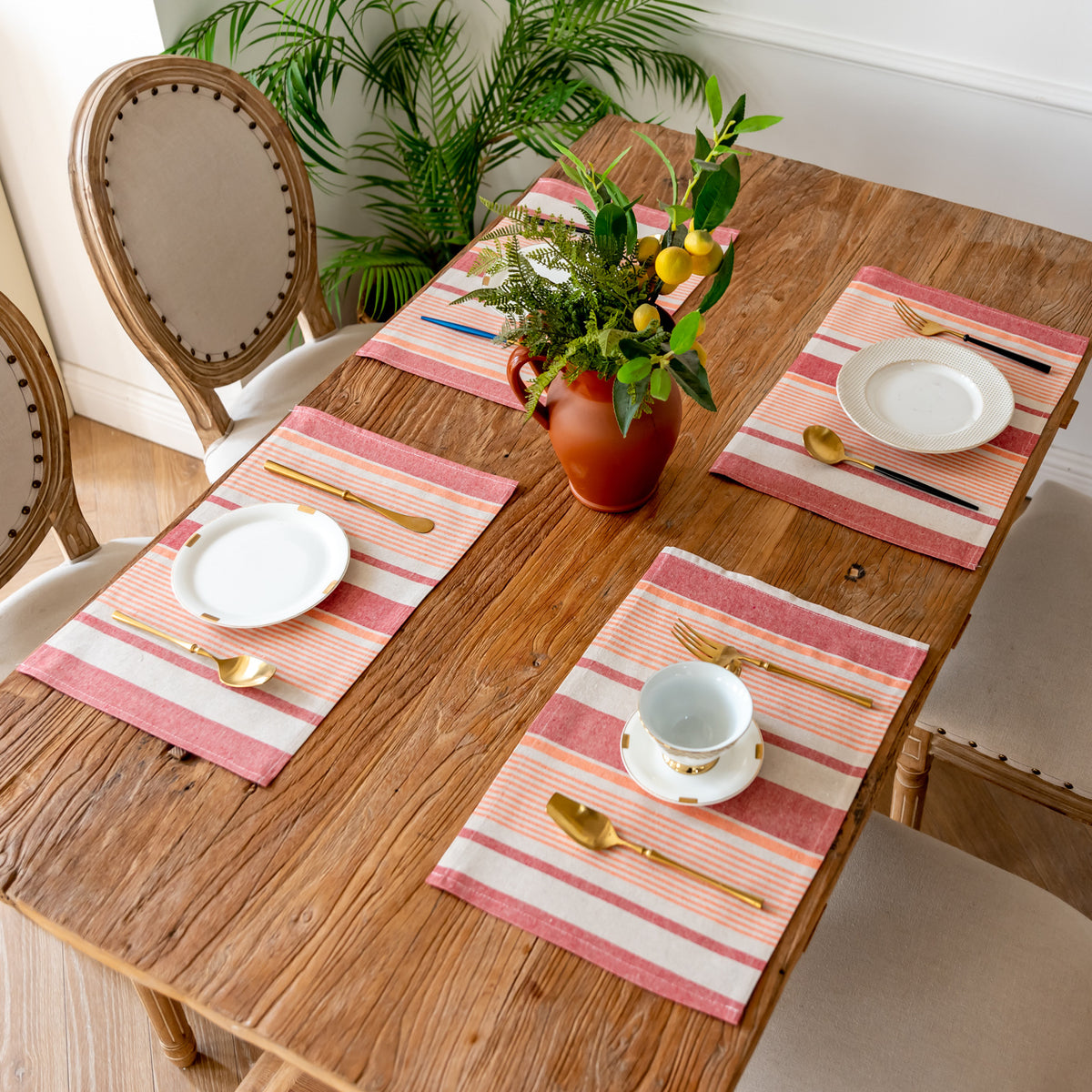 Striped Cotton Linen Placemat & Photography Backdrop
