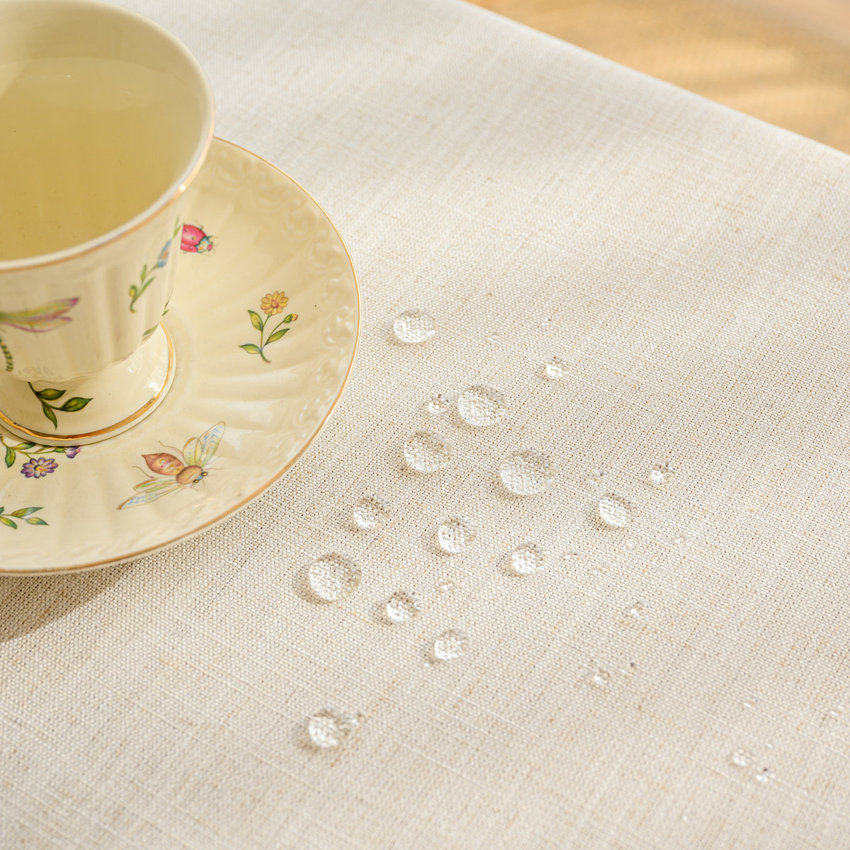 Solid Waterproof Tablecloth, Cotton Linen Rectangular Table Cover