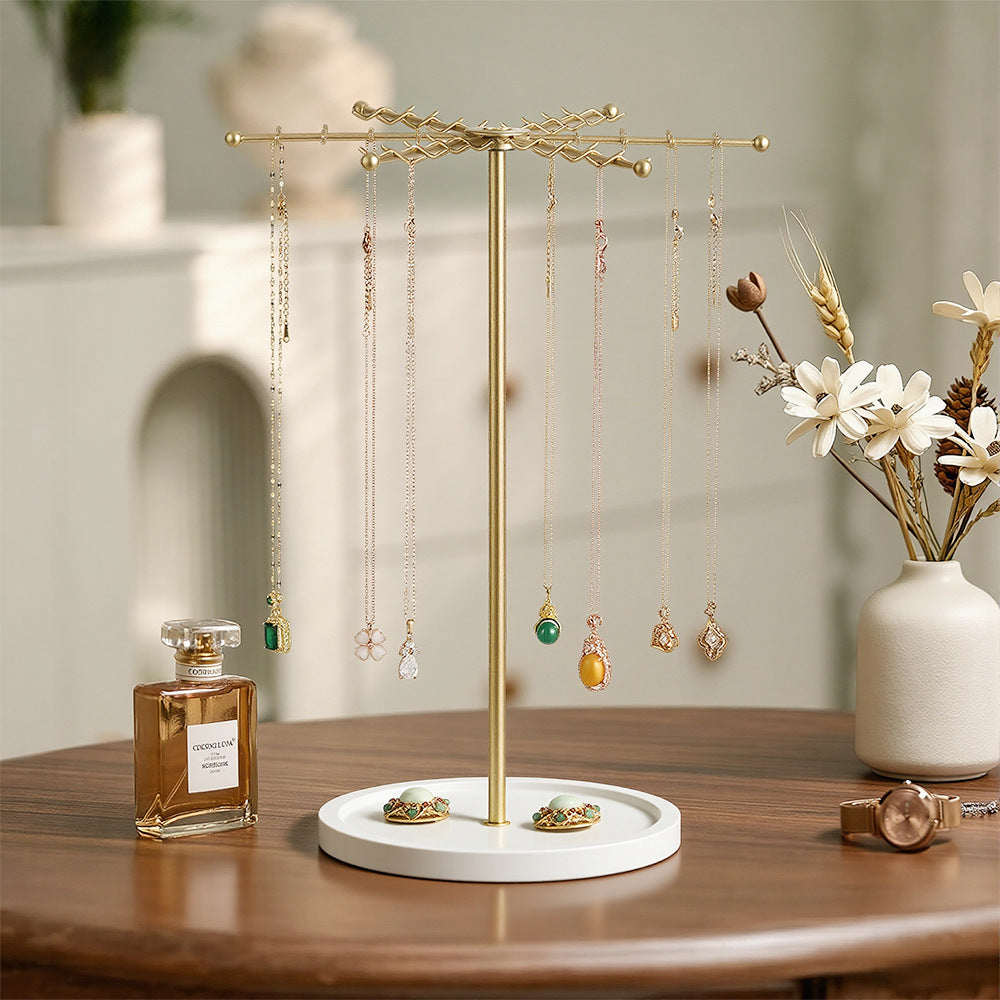 Rotating Jewelry Organizer Stand – 48-Hook Necklace & Bracelet Holder