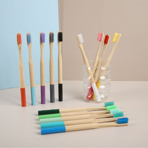 Bamboo Handle Toothbrush | Medium Firm Adult Toothbrush for Travel & Hotel Amenities