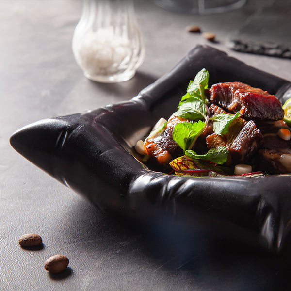 Reactive Glaze Ceramic Plate – Modern Culinary Presentation Serving Plate