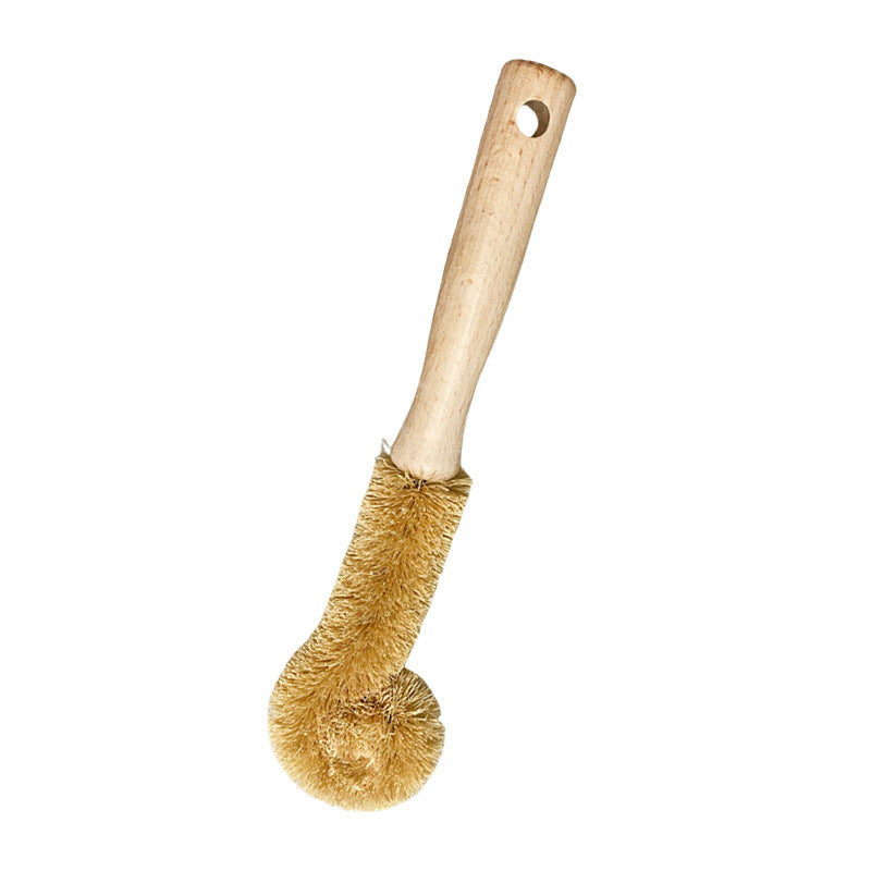Natural Coconut Fiber Cup Brush | Wooden Handle Bottle Cleaner for Kitchen Cleaning