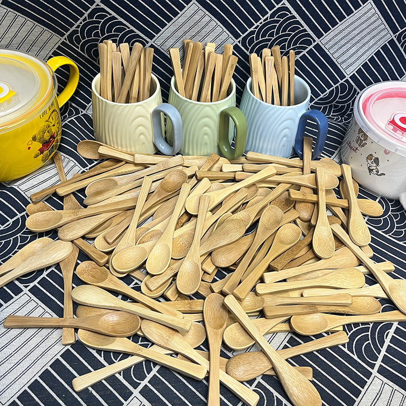 Natural Bamboo Spoon | Japanese Style Tea Honey Jam Coffee Spoon for Kitchen
