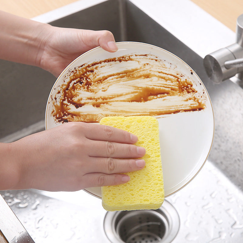 Natural Wood Pulp Sponge | Eco-Friendly Kitchen Dish Washing Sponge for Home Cleaning