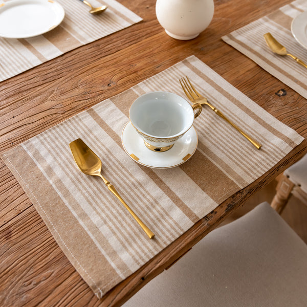 Striped Cotton Linen Placemat & Photography Backdrop