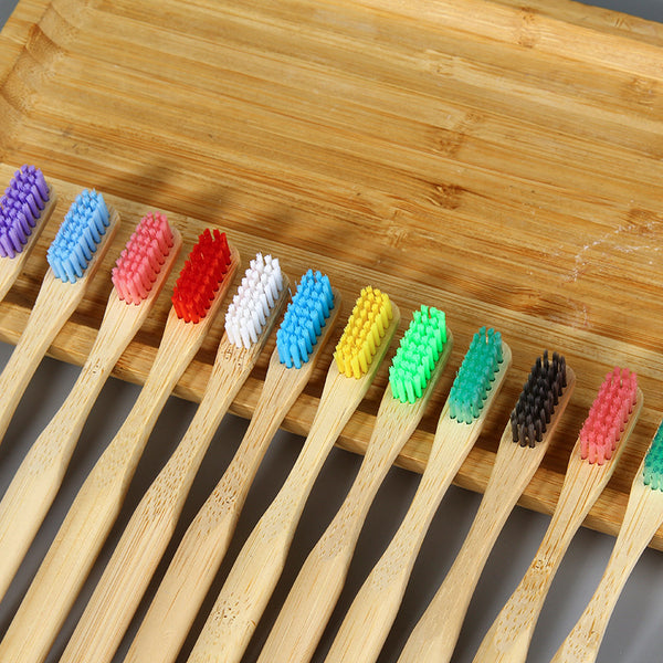 Bamboo Handle Toothbrush | Medium Firm Adult Toothbrush for Travel & Hotel Amenities